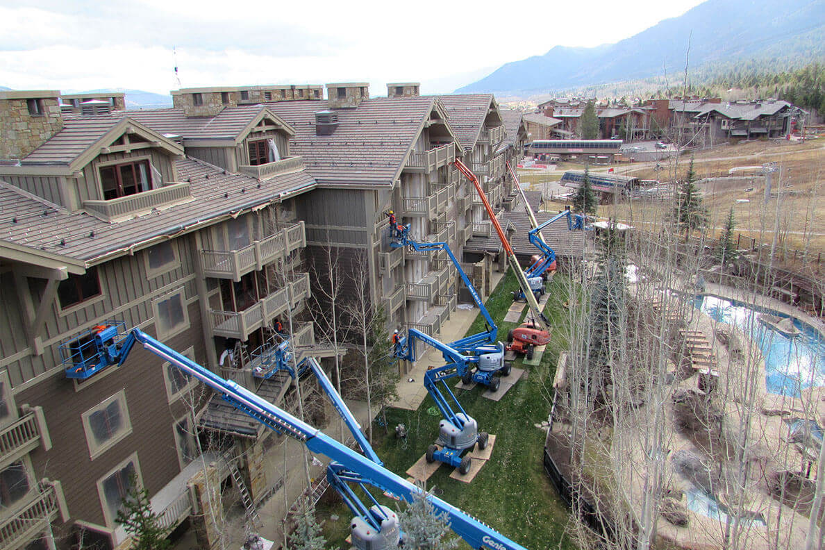440,000 sq. foot exterior repaint of The Four Seasons, Jackson Hole