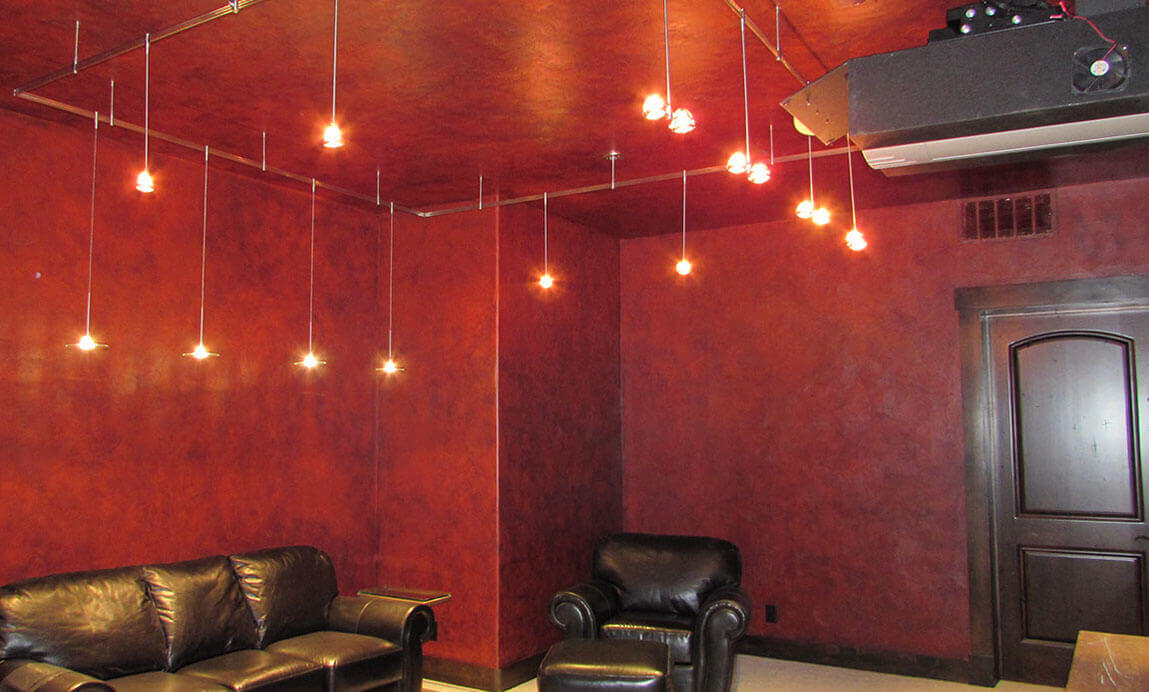 Media room; multi level faux finish